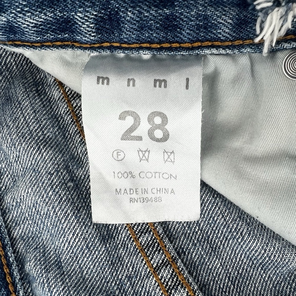 MNML Jeans Men's 28 Distressed Light Wash Ripped Denim Straight Button Fly - Picture 4 of 16